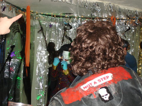 Chris, the back of Geoff's head and Mitch